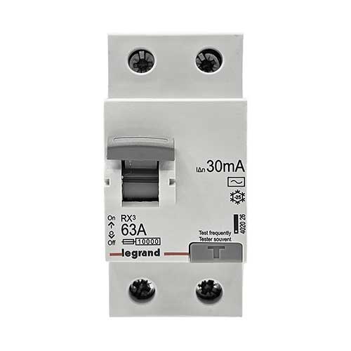 Выключатель дифференциальный (УЗО) Legrand RX3 2P 63A 30mA тип AC Выключатель дифференциальный (УЗО) Legrand RX3 2P 63A 30mA тип AC