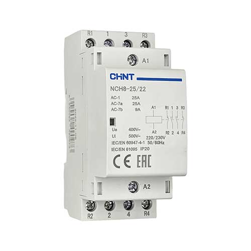 Контактор модульный CHINT 25А 2НО+2НЗ 230В 50Гц Контактор модульный CHINT 25А 2НО+2НЗ 230В 50Гц