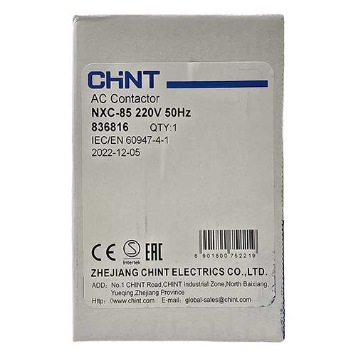 Контактор CHINT NXC 85A 1НО+1НЗ катушка управления 220В 50Гц Контактор CHINT NXC 85A 1НО+1НЗ катушка управления 220В 50Гц