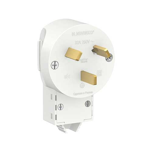 Силовая вилка Schneider Electric Blanca 2P+T 32A Силовая вилка Schneider Electric Blanca 2P+T 32A