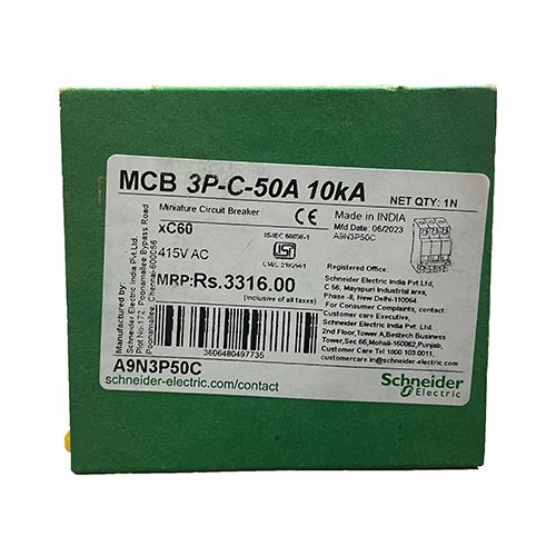 Автоматический выключатель Schneider Electric Acti9 MBC xC60 3Р 50А тип С Автоматический выключатель Schneider Electric Acti9 MBC xC60 3Р 50А тип С