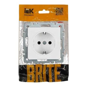 Розетка с заземлением IEK BRITE РС11-1-0-БрБ 16А