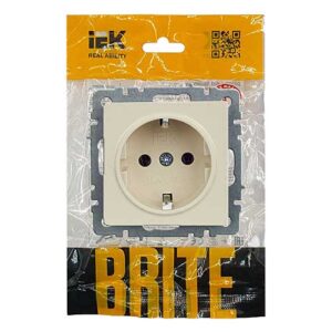 Розетка с заземлением IEK BRITE РС11-1-0-БрКр 16А