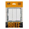 Выключатель трехклавишный IEK BRITE ВС10-3-0-БрБ белый
