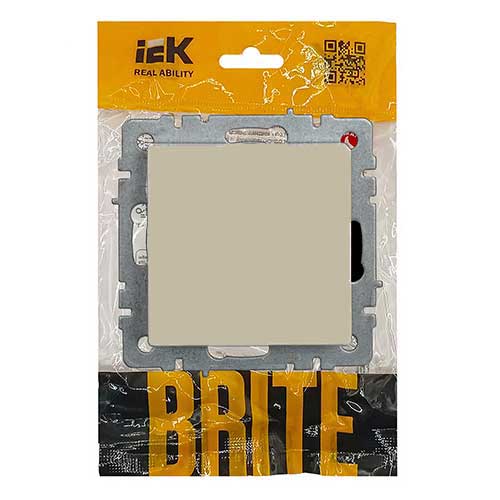 Выключатель одноклавишный IEK BRITE ВС10-1-0-БрКр бежевый Выключатель одноклавишный IEK BRITE ВС10-1-0-БрКр бежевый