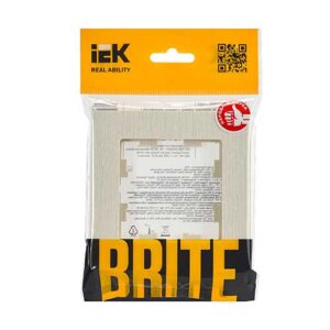 Рамка одноместная IEK BRITE Ру-1-Бр бежевая рифлёная