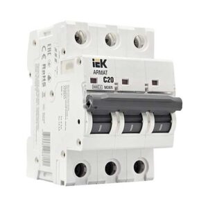 Автоматический выключатель IEK ARMAT 3P 20A тип С 6 кА