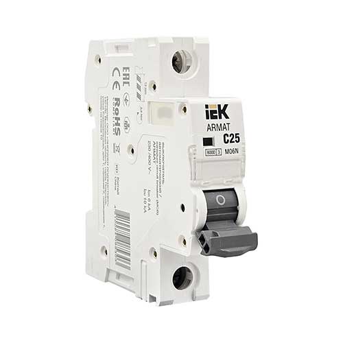Автоматический выключатель IEK ARMAT 1P 25A тип С 6 кА