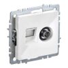 Розетка телевизионная двойная TV+RJ45 IEK BRITE РТВ/РК12-БрКр