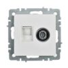 Розетка телевизионная двойная TV+RJ45 IEK BRITE РТВ/РК12-БрКр