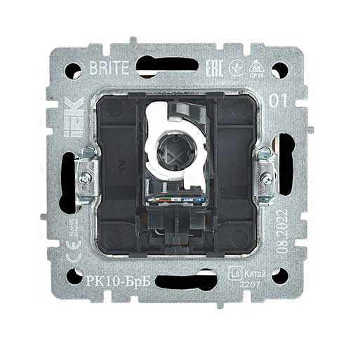 Розетка компьютерная RJ45 категория 5E IEK BRITE РК10-БрБ Розетка компьютерная RJ45 категория 5E IEK BRITE РК10-БрБ