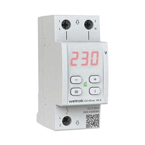Реле напряжения однофазное D2-40 red Welrok Реле напряжения однофазное D2-40 red Welrok