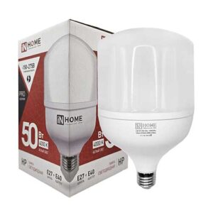 Светодиодная лампа IN HOME груша E27-E40 50W 4000K 220V с адаптером E40