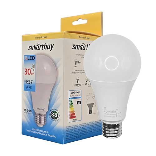 Светодиодная лампа Smartbuy груша E27 30W 3000K 220V Светодиодная лампа Smartbuy груша E27 30W 3000K 220V