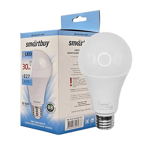 Светодиодная лампа Smartbuy груша E27 30W 4000K 220V Светодиодная лампа Smartbuy груша E27 30W 4000K 220V