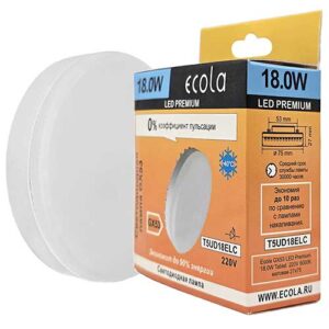 Светодиодная лампа Ecola GX53 LED Premium 18W 220V 6000K таблетка матовая