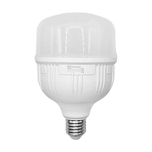 Светодиодная лампа IN HOME груша E27-E40 50W 6500K 220V с адаптером E40 Светодиодная лампа IN HOME груша E27-E40 50W 6500K 220V с адаптером E40