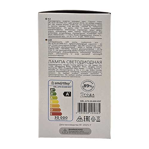 Светодиодная лампа Smartbuy груша E27 30W 6000K 220V Светодиодная лампа Smartbuy груша E27 30W 6000K 220V