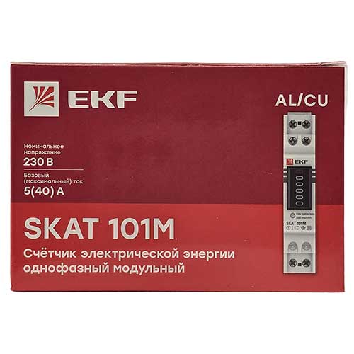 Счётчик однофазный однотарифный EKF PROxima SKAT 101М/1-5(40) Счётчик однофазный однотарифный EKF PROxima SKAT 101М/1-5(40)