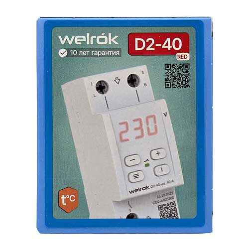 Реле напряжения однофазное Welrok D2-40 red Реле напряжения однофазное Welrok D2-40 red