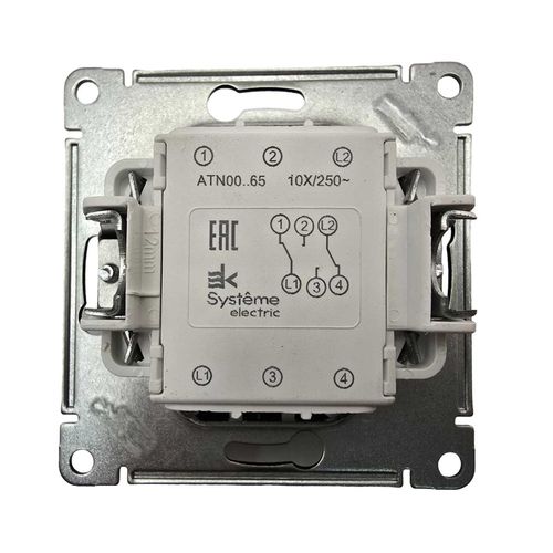 Переключатель Systeme Electric AtlasDesign 2-клавишный механизм карбон ATN001065 Переключатель Systeme Electric AtlasDesign 2-клавишный механизм карбон ATN001065