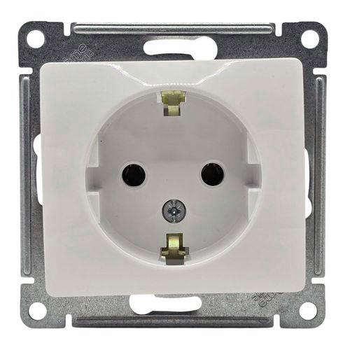 Розетка Systeme Electric Glossa с заземлением 16А механизм белая GSL000143 Розетка Systeme Electric Glossa с заземлением 16А механизм белая GSL000143