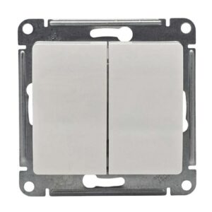 Выключатель Systeme Electric Glossa 2-клавишный механизм белый GSL000151