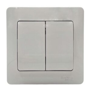 Выключатель Systeme Electric Glossa 2-клавишный в сборе с рамкой белый GSL000152