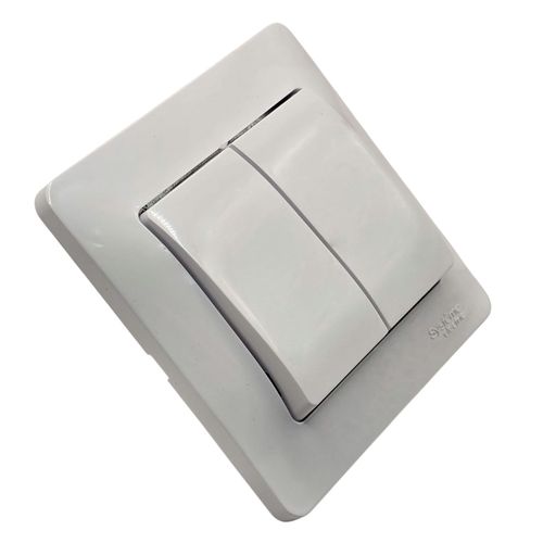 Выключатель Systeme Electric Glossa 2-клавишный в сборе с рамкой белый GSL000152 Выключатель Systeme Electric Glossa 2-клавишный в сборе с рамкой белый GSL000152