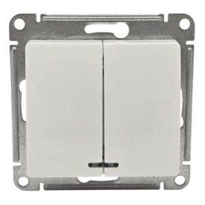 Выключатель Systeme Electric Glossa двухклавишный с подсветкой механизм белый GSL000153