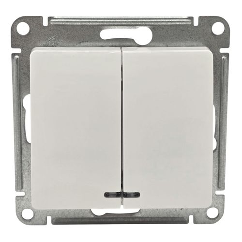 Выключатель Systeme Electric Glossa двухклавишный с подсветкой механизм белый GSL000153 Выключатель Systeme Electric Glossa двухклавишный с подсветкой механизм белый GSL000153