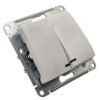 Выключатель Systeme Electric Glossa двухклавишный с подсветкой механизм белый GSL000153