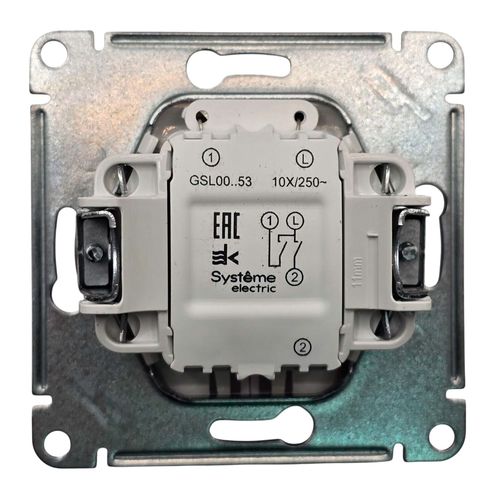 Выключатель Systeme Electric Glossa двухклавишный с подсветкой механизм белый GSL000153 Выключатель Systeme Electric Glossa двухклавишный с подсветкой механизм белый GSL000153