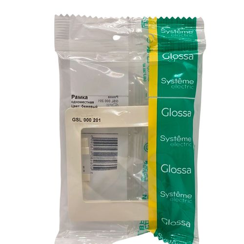 Рамка Systeme Electric Glossa 1-постовая бежевая GSL000201 Рамка Systeme Electric Glossa 1-постовая бежевая GSL000201