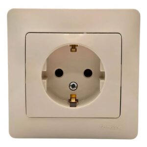 Розетка Schneider Electric GLOSSA бежевая с заземлением в сборе GSL000242