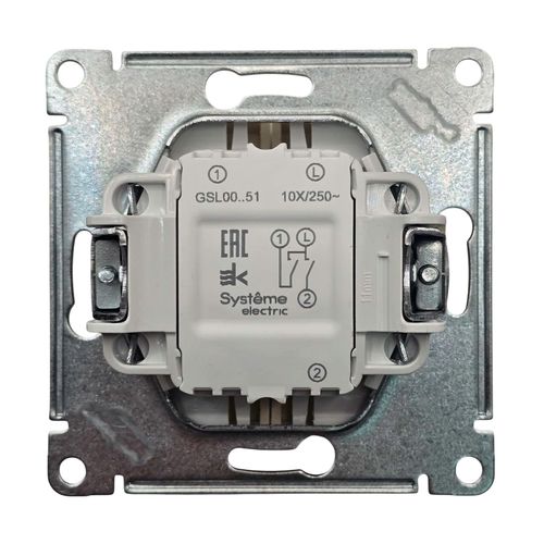 Выключатель Systeme Electric Glossa 2-клавишный механизм бежевый GSL000251 Выключатель Systeme Electric Glossa 2-клавишный механизм бежевый GSL000251