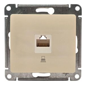 Розетка Systeme Electric Glossa компьютерная RJ45 категории 5e механизм бежевая GSL000281K