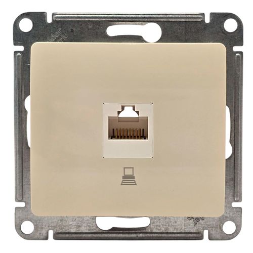 Розетка Systeme Electric Glossa компьютерная RJ45 категории 5e механизм бежевая GSL000281K Розетка Systeme Electric Glossa компьютерная RJ45 категории 5e механизм бежевая GSL000281K