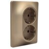 Розетка Systeme Electric Glossa двойная с заземлением титан GSL000424