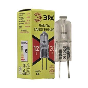 Лампа галогеновая ЭРА G4 20W 12V