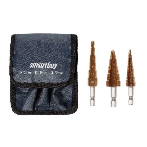 Набор 3 ступенчатых сверла Smartbuy Tools, сталь HSS, SBT-STD-3P1 Набор 3 ступенчатых сверла Smartbuy Tools, сталь HSS, SBT-STD-3P1