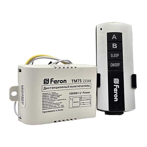 Выключатель дистанционный Feron TM75 230V 1000W 2-х канальный Выключатель дистанционный Feron TM75 230V 1000W 2-х канальный