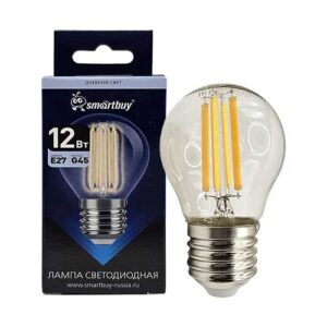 Лампа светодиодная Smartbuy FIL G45 шар прозрачный 12 Вт 230В 4000К E27