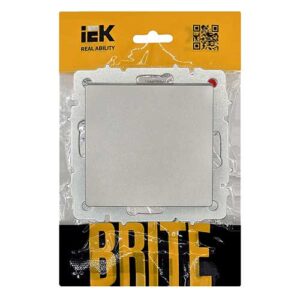 Выключатель одноклавишный IEK BRITE ВС10-1-0-БрС цвет стальной