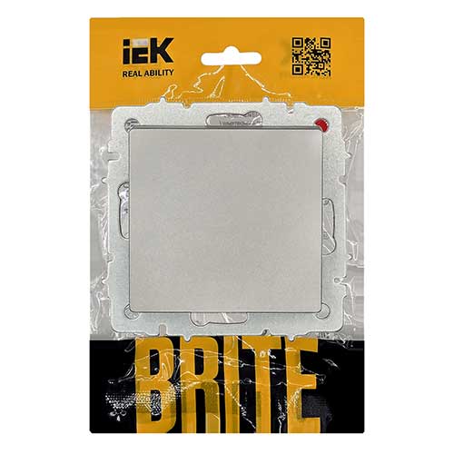 Выключатель одноклавишный IEK BRITE ВС10-1-0-БрС цвет стальной Выключатель одноклавишный IEK BRITE ВС10-1-0-БрС цвет стальной