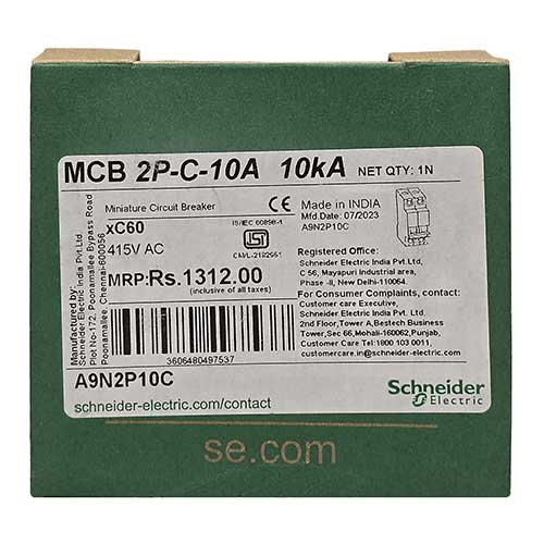 Автоматический выключатель Schneider Electric Acti9 MBC xC60 2Р 10А тип С 10кА Автоматический выключатель Schneider Electric Acti9 MBC xC60 2Р 10А тип С 10кА