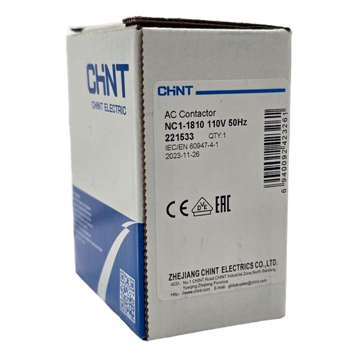 Контактор CHINT NC1 18A 1н.о. катушка управления 110В 50Гц Контактор CHINT NC1 18A 1н.о. катушка управления 110В 50Гц